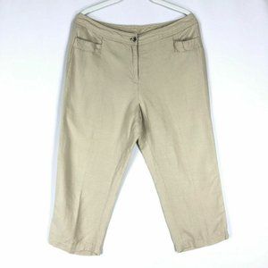 Peter Nygard Beige Linen Cropped Capri Pants 10
